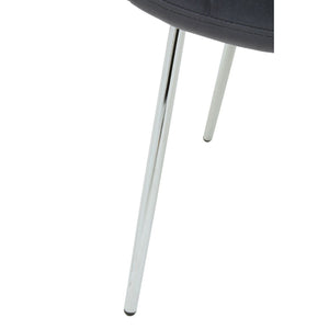 Warton Grey, Black Velvet Dining Chair