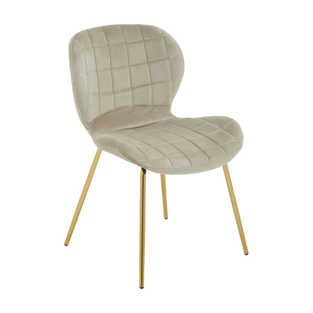 Warton Beige, Black Velvet Dining Chair