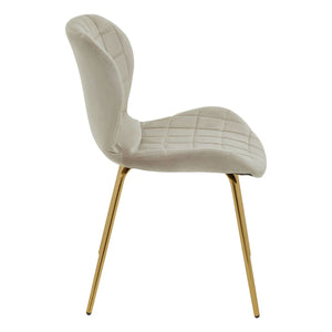 Warton Beige, Black Velvet Dining Chair