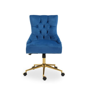 Anita Black, Blue, Grey Velvet Office Chair