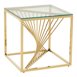 Amella End Table With Gold Finish Frame