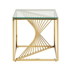 Amella End Table With Gold Finish Frame