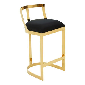 Azalea Black, Ivory Velvet Bar Stool