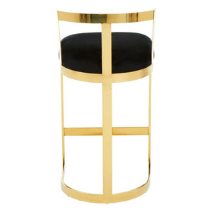 Azalea Black, Ivory Velvet Bar Stool