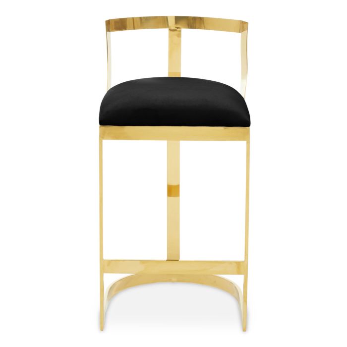 Azalea Black, Ivory Velvet Bar Stool