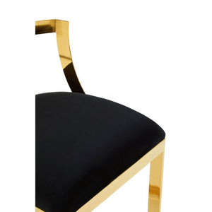 Azalea Black, Ivory Velvet Bar Stool