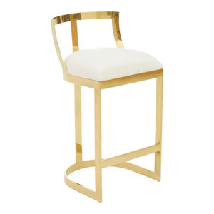 Azalea Black, Ivory Velvet Bar Stool