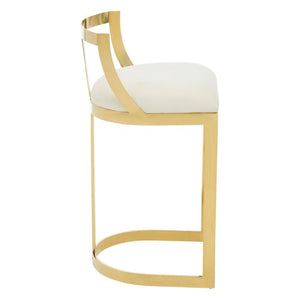 Azalea Black, Ivory Velvet Bar Stool