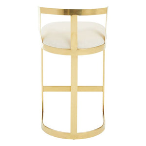 Azalea Black, Ivory Velvet Bar Stool