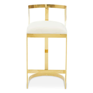 Azalea Black, Ivory Velvet Bar Stool