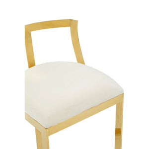 Azalea Black, Ivory Velvet Bar Stool