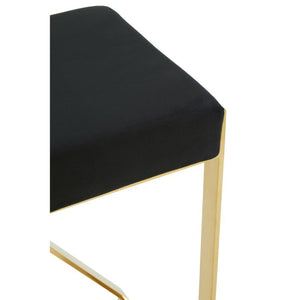 Azalea Ivory, Black And Gold Finish Bar Stool