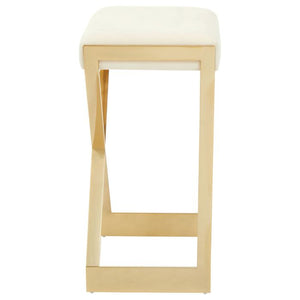 Azalea Ivory, Black And Gold Finish Bar Stool