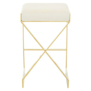 Azalea Ivory, Black And Gold Finish Bar Stool