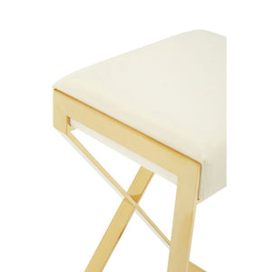 Azalea Ivory, Black And Gold Finish Bar Stool