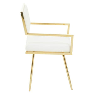 Azalea Ivory, Black Leather Effect Dining Chair