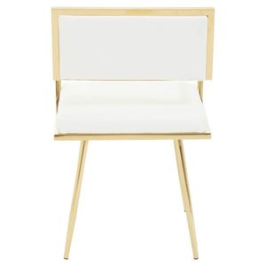 Azalea Ivory, Black Leather Effect Dining Chair