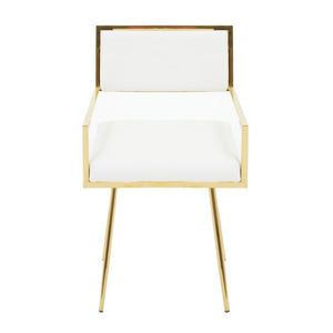 Azalea Ivory, Black Leather Effect Dining Chair