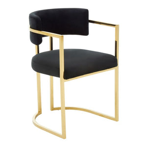 Azalea Black, Mink Velvet Dining Chair