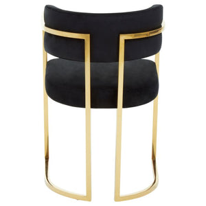 Azalea Black, Mink Velvet Dining Chair