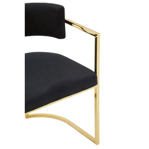 Azalea Black, Mink Velvet Dining Chair