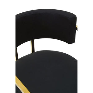 Azalea Black, Mink Velvet Dining Chair