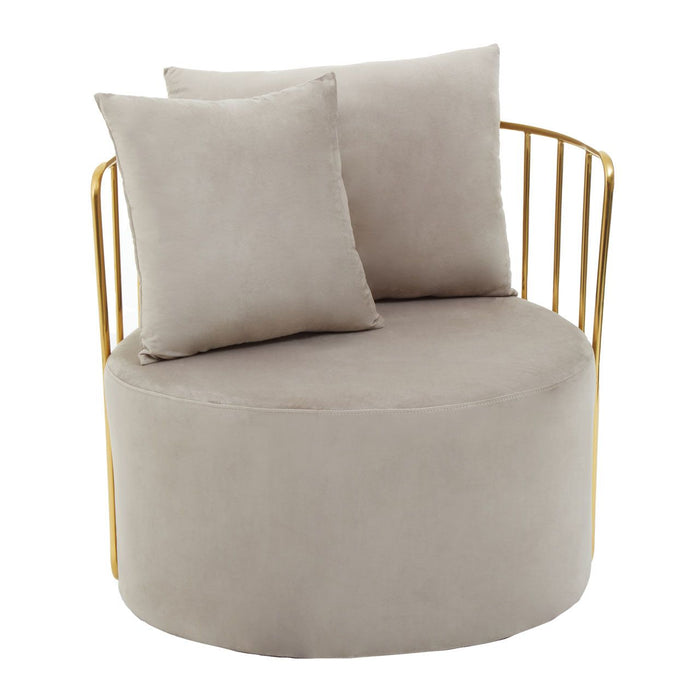 Azalea Mink Velvet Chair With Two Pillows