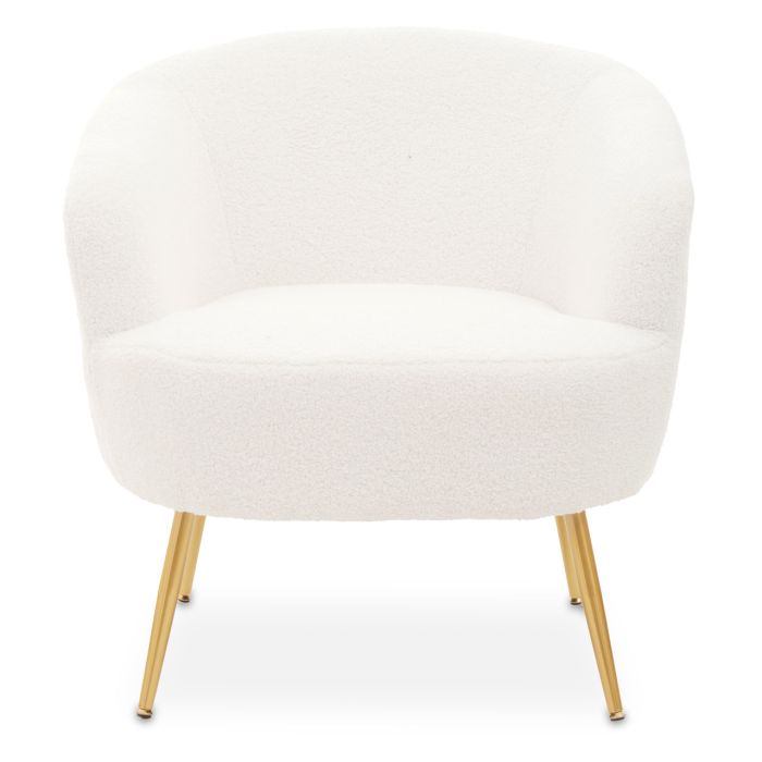 Yazmin Curved Armchair With Gold Finish Legs