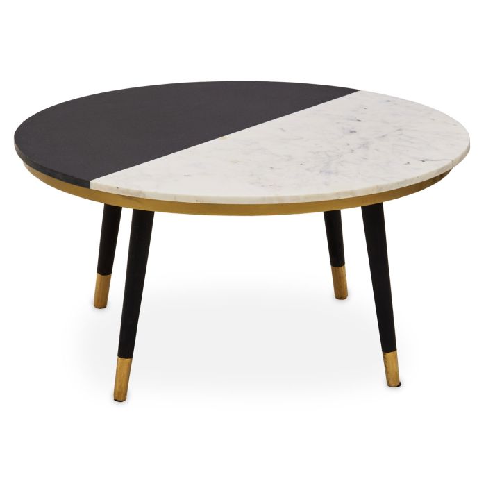 Nirav Assorted Marble And Wood Coffee Table