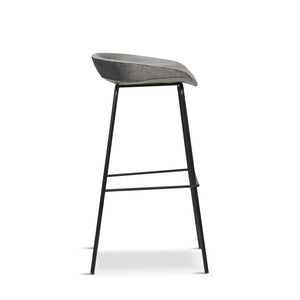 x2 New Herschel Grey Velvet Barstools, with Black Legs