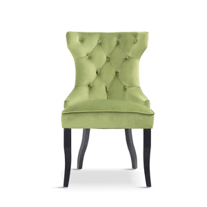 x2 Elizabeth Velvet Green, Navy Blue Dining Chair