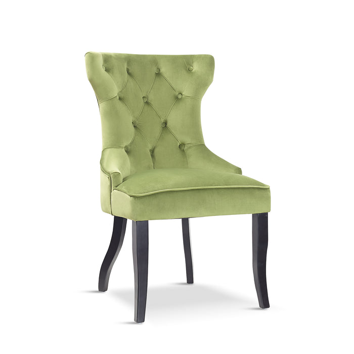 x2 Elizabeth Velvet Green, Navy Blue Dining Chair