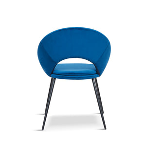 x2 Blue Open Back Dining Chair With black legs