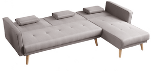 Mmilo - Two Pieces Open End Corner Sofa Bed in Grey