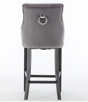 x1 Grey Nicholas Velvet Barstool