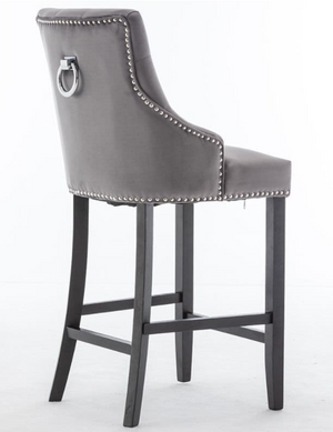 x1 Grey Nicholas Velvet Barstool