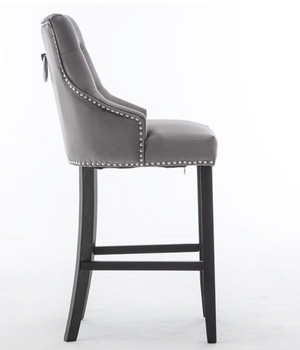 x1 Grey Nicholas Velvet Barstool