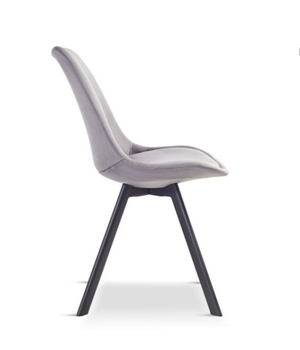 x4 Mmilo Velvet Tulip style Dining Chair-Light Grey