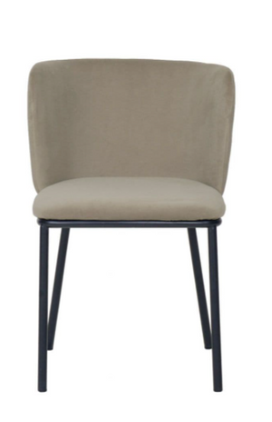 x2 Mandy Velvet Dining Chair Light Grey