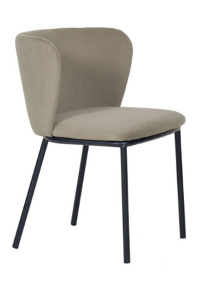 x2 Mandy Velvet Dining Chair Light Grey