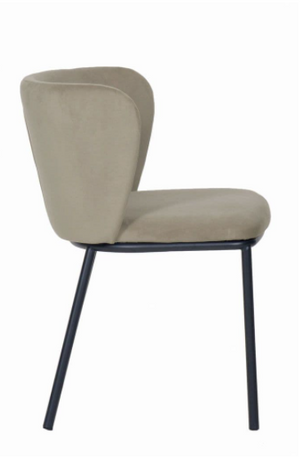 x2 Mandy Velvet Dining Chair Light Grey