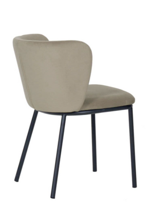 x2 Mandy Velvet Dining Chair Light Grey