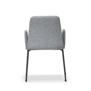 x2 Grey Upholstered Contemporary armcahir with Metal Legs