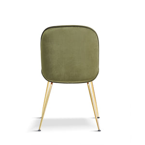 x2 Mmilo Journey Olive Green Chair with Gold Legs