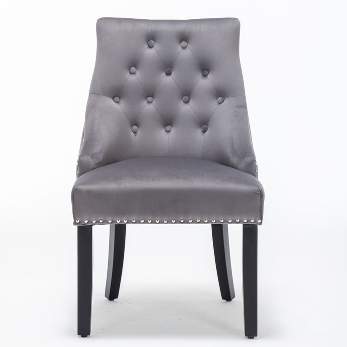 x2 Nicholas Velvet Deep Grey , Blue, Green Dining Chair