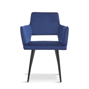 x2 Velvet Harrod Chair in Blue, Orange