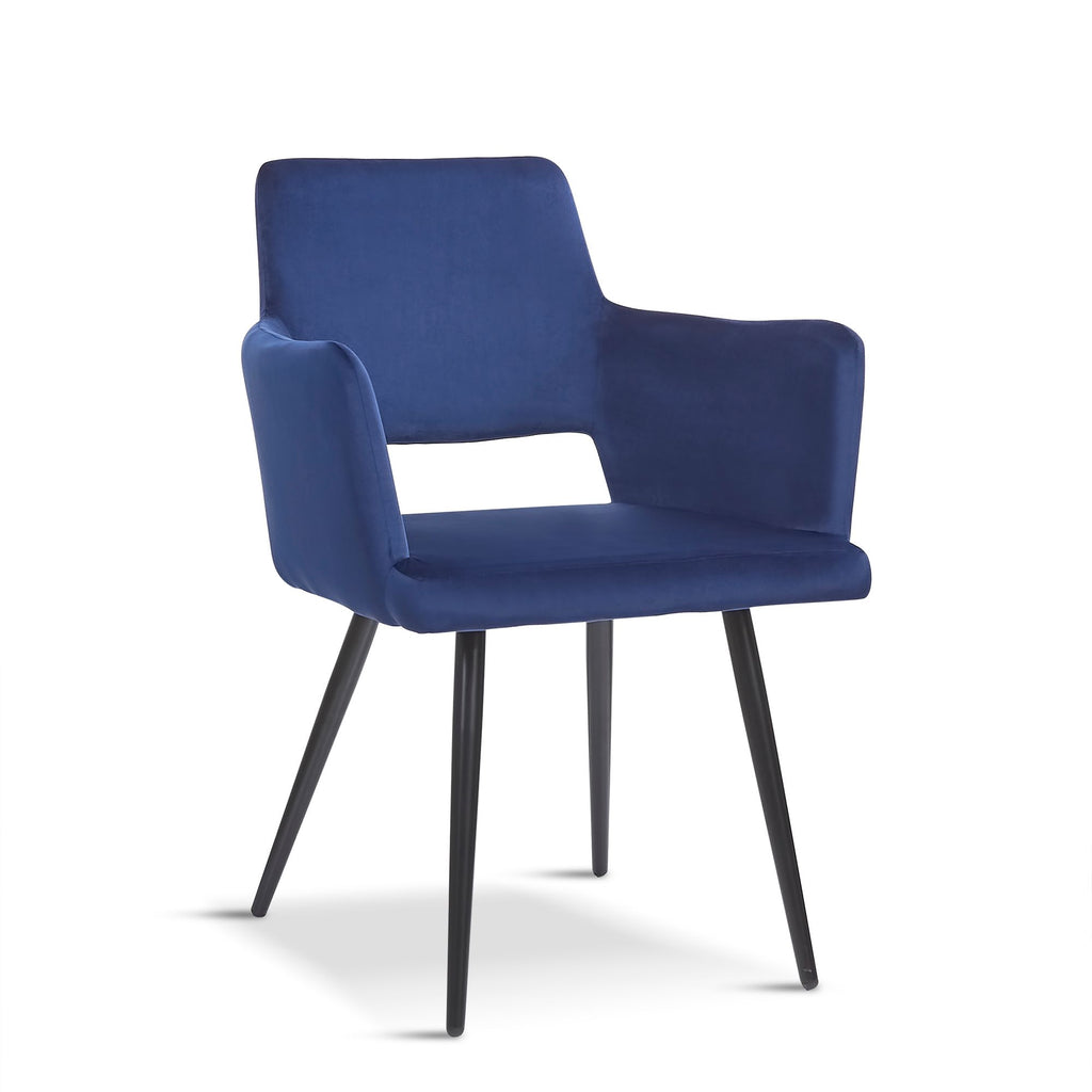 x2 Velvet Harrod Chair in Blue, Orange