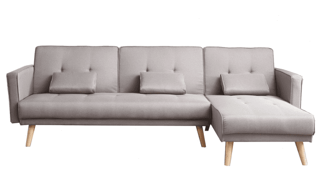 Mmilo - Two Pieces Open End Corner Sofa Bed in Grey