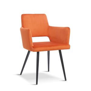 x2 Velvet Harrod Chair in Blue, Orange