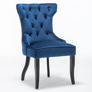 x2 Elizabeth Velvet Green, Navy Blue Dining Chair